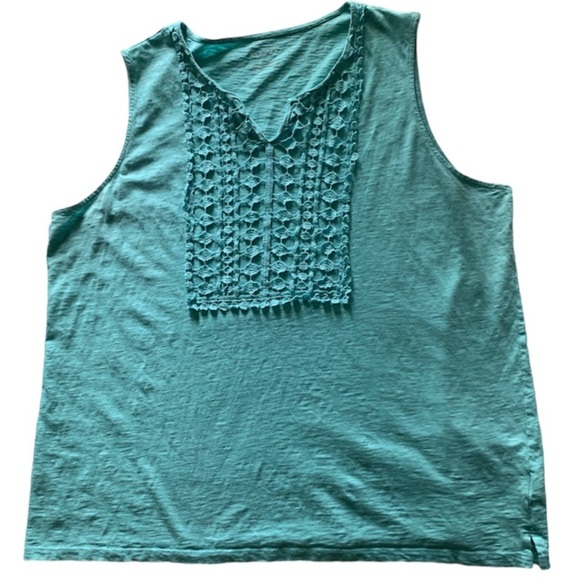 Talbots Aqua Tank with Embroidered Front, [Sz 3X] - Picture 6 of 8